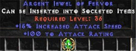 100 Attack Rating / 15% IAS Jewel - West Ladder