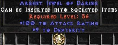 100 Attack Rating / 9 Dexterity Jewel - Europe Ladder