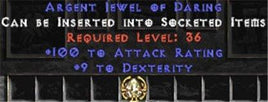 100 Attack Rating / 9 Dexterity Jewel - Europe HC Ladder