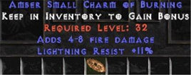 11 Resist Lightning w/ 4-8 Fire Damage SC - West Non-Ladder