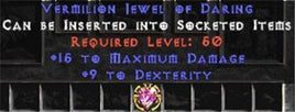 15 Max Damage / 9 Dexterity Jewel - West Non-Ladder