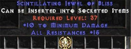 15 Resist All / 10 Min Damage Jewel - Europe Non-Ladder