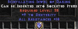 15 Resist All / 9 Dexterity Jewel - West Non-Ladder