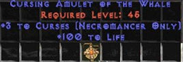 Necromancer Amulet - 3 Curses & 100 Life - Europe Non-Ladder