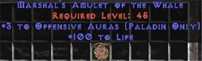 Paladin Amulet - 3 Offensive Auras & 100 Life - Europe Non-Ladder