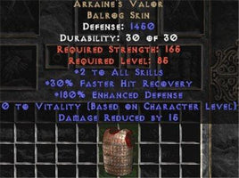 Arkaine's Valor - 2 Skills & 180% ED - West Non-Ladder