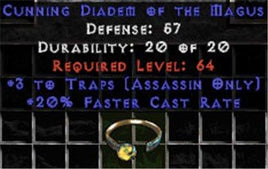 +3 Assassin Traps/20% FCR Diadem/Tiara/Circlet - East Ladder