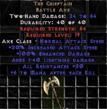 The Chieftain - 20 All Res - Perfect - Europe Non-Ladder