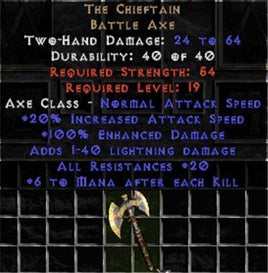 The Chieftain - 20 All Res - Perfect - East Non-Ladder