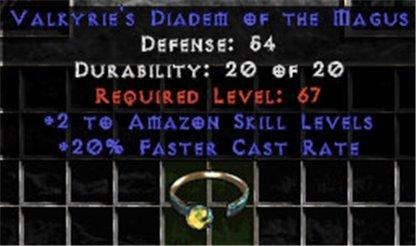 +2 Amazon Skills/20% FCR Diadem/Tiara/Circlet - West Non-Ladder