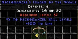 +2 Necromancer Skills/100 Life Diadem/Tiara/Circlet - Europe Ladder