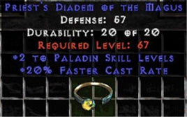 +2 Paladin Skills/20% FCR Diadem/Tiara/Circlet - Europe HC Ladder