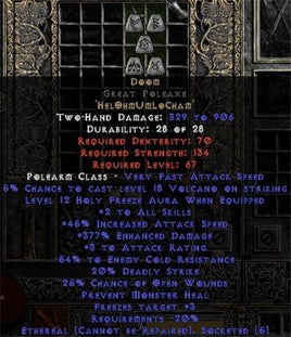 Doom Great Poleaxe - Ethereal - 370-384% ED - Europe Non-Ladder