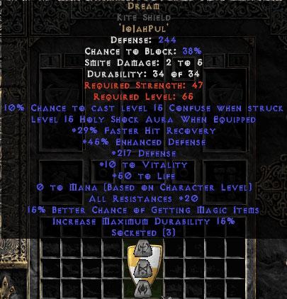 Dream Kite Shield - 20 Res/20-29% FHR/12-25% MF/150-220 Def - Europe Non-Ladder