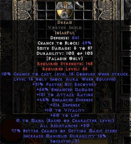 Dream Vortex Shield - 65%ED/121 AR - 20 Res/20-29% FHR/12-25% MF/150-220 Def - Europe Non-Ladder