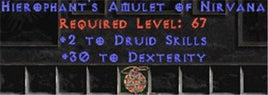 Druid Amulet - 2 All Dru Skills & 30 Dex - Europe Non-Ladder