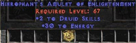 Druid Amulet - 2 All Dru Skills & 30 Energy - Europe Non-Ladder