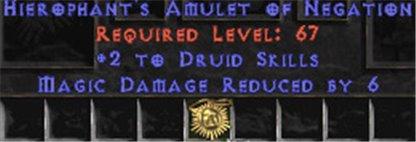 Druid Amulet - 2 All Dru Skills & 6 MDR - Europe Non-Ladder