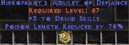 Druid Amulet - 2 All Dru Skills & 75% PLR - Europe Non-Ladder