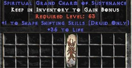 Druid Shape Shifting Skills w/ 35 Life GC - Europe Non-Ladder