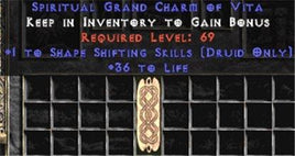 Druid Shape Shifting Skills w/ 36-39 Life GC - Europe Non-Ladder