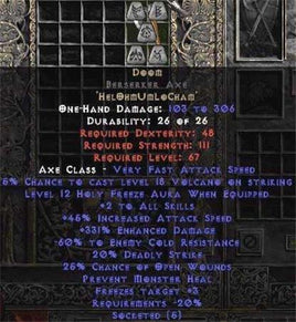 Doom Berserker Axe - 60% ECR - Europe Non-Ladder