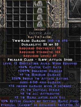 Insight Cryptic Axe - Ethereal - 12-16 Med - Europe Non-Ladder