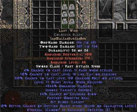 Last Wish Colossus Blade - Ethereal - 330-374% ED & 70% CB - Europe Non-Ladder