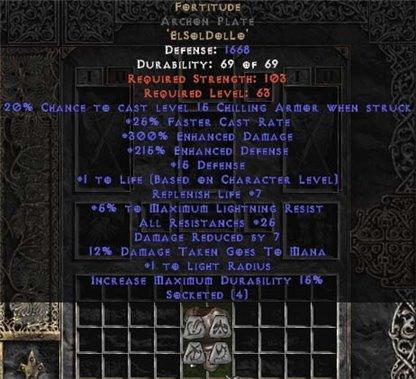 Fortitude Archon Plate - 25-29 Res & 1-1.375 Life - Europe Non-Ladder