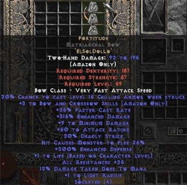 Fortitude Matriarchal Bow - 3 B&C - 25-29 Res & 1.5 Life - Europe Non-Ladder