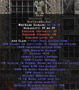 Grief Berserker Axe - 35-39% IAS & 340-369 Damage - Europe Non-Ladder