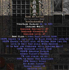 Hand of Justice Matriarchal Bow - 330-344% ED - Europe Non-Ladder