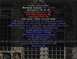 Last Wish Berserker Axe - 330-374% ED & 60-64% CB - Europe Non-Ladder