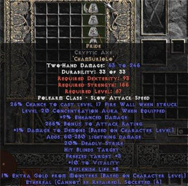 Pride Cryptic Axe - Ethereal - 20 Conc & 300% AR - Perfect - Europe Non-Ladder