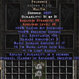 Prudence Archon Plate - Eth Bugged - 140-169% ED & 35 Res - Europe Non-Ladder