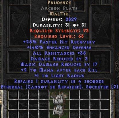 Prudence Archon Plate - Eth Bugged - 140-169% ED & 35 Res - Europe Non-Ladder