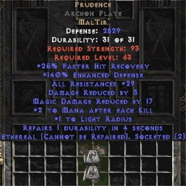 Prudence Archon Plate - Eth Bugged - 140-169% ED & 25-34 Res - Europe Non-Ladder