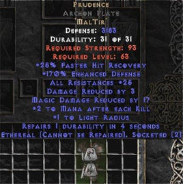 Prudence Archon Plate - Eth Bugged - 170% ED & 25-34 Res - Europe Non-Ladder