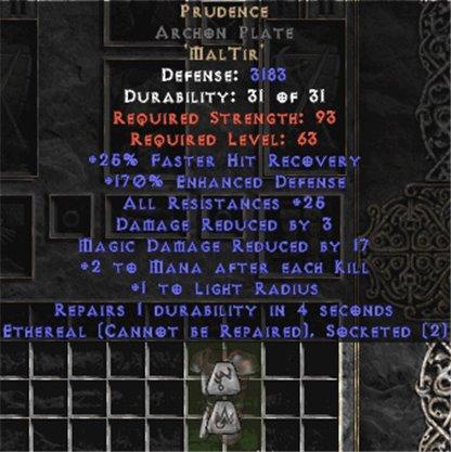 Prudence Archon Plate - Eth Bugged - 170% ED & 25-34 Res - Europe Non-Ladder