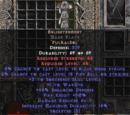 Enlightenment Mage Plate - West Non-Ladder
