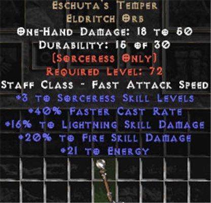 Eschuta's Temper +3 Skills - Europe Non-Ladder