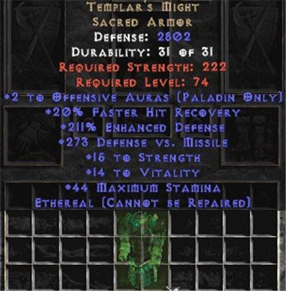 Templar's Might - Ethereal - +2 Auras - East Non-Ladder