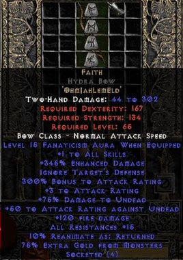 Faith Hydra Bow - 1 Skills & 15 Fanat - Europe Non-Ladder