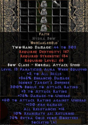 Faith Hydra Bow - 2 Skills & 12-14 Fanat - Europe Non-Ladder