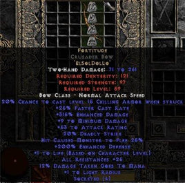 Fortitude Crusader Bow - 25-29 Res & 1.5 Life - Europe Non-Ladder