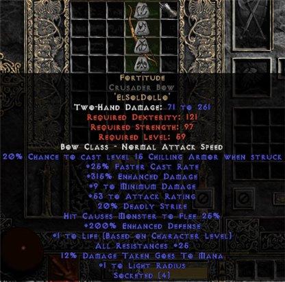 Fortitude Crusader Bow - 25-29 Res & 1.5 Life - Europe Non-Ladder