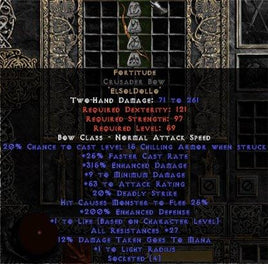 Fortitude Crusader Bow - 25-29 Res & 1-1.375 Life - Europe Non-Ladder