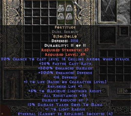 Fortitude Dusk Shroud - Eth Bugged - 25-29 Res & 1-1.375 Life - Europe Non-Ladder