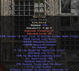 Fortitude Dusk Shroud - Eth Bugged - 30 Res & 1-1.375 Life - Europe Non-Ladder