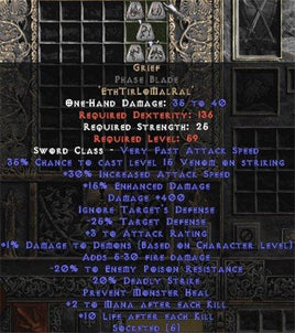 Grief Phase Blade - 30-34% IAS & 400 Damage - Europe Non-Ladder